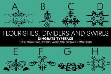 Flourishes, Dividers and Swirls by Minimalistartstudio — Dingbats Font — thumbnail 1