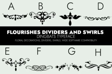 Flourishes Dividers and Swirls by Minimalistartstudio — Dingbats Font — thumbnail 1