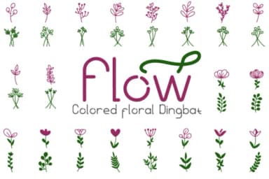 Flow by Letterayu — Dingbats Font — thumbnail 1