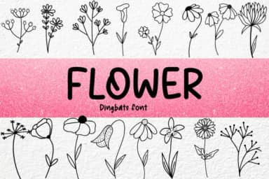 Flower by Petal Pixels — Dingbats Font — thumbnail 1