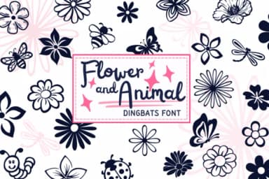 Flower and Animal by PraewDesigns — Dingbats Font — thumbnail 1