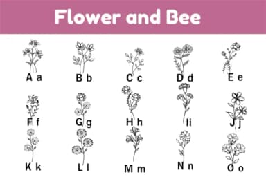 Flower and Bee by Nun Sukhwan — Dingbats Font — thumbnail 2