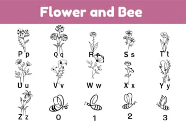 Flower and Bee by Nun Sukhwan — Dingbats Font — thumbnail 3