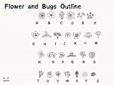 Flower and Bugs by Apollo no.64 — Dingbats Font — thumbnail 2