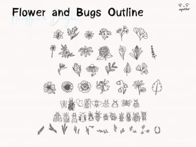 Flower and Bugs by Apollo no.64 — Dingbats Font — thumbnail 3