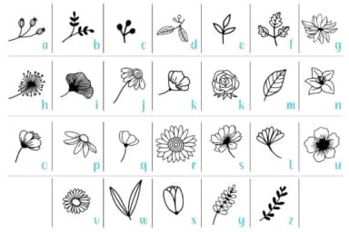 Flower and Leaf Doodle by Fox7 — Dingbats Font — thumbnail 7