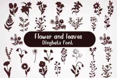 Flower and Leaves by Nongyao — Dingbats Font — thumbnail 1