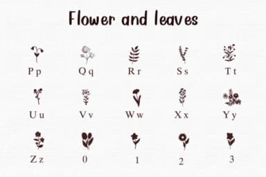 Flower and Leaves by Nongyao — Dingbats Font — thumbnail 3