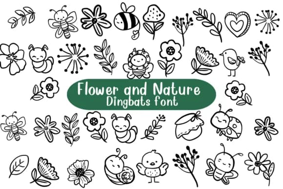 Flower and Nature by Nongyao — Dingbats Font
