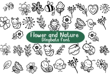 Flower and Nature by Nongyao — Dingbats Font — thumbnail 1