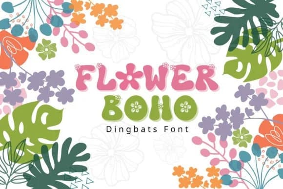 Flower Boho by Pui Art — Dingbats Font
