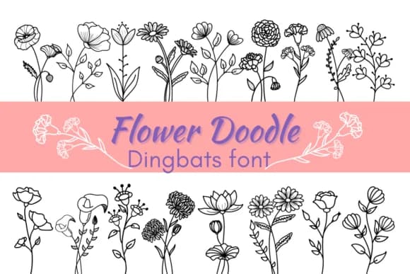 Flower Doodle by Nun Sukhwan — Dingbats Font