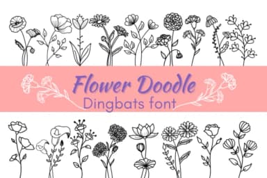 Flower Doodle by Nun Sukhwan — Dingbats Font — thumbnail 1