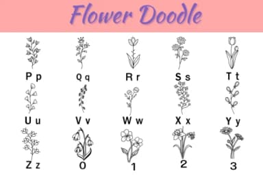 Flower Doodle by Nun Sukhwan — Dingbats Font — thumbnail 3