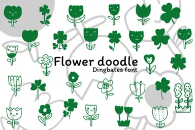 Flower Doodle by Chonada — Dingbats Font — thumbnail 1