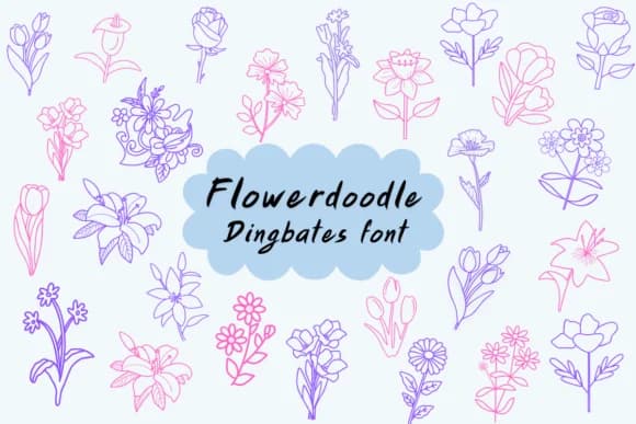 Flower Doodle by Natchuta — Dingbats Font