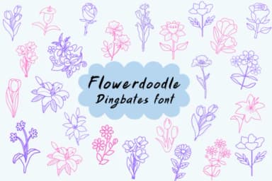 Flower Doodle by Natchuta — Dingbats Font — thumbnail 1