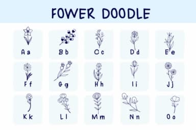 Flower Doodle by Sirinart — Dingbats Font — thumbnail 2