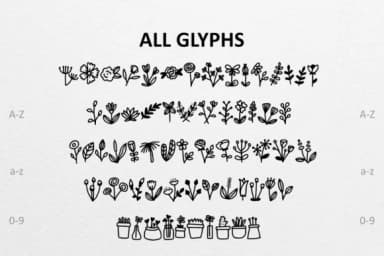 Flower Doodle Dingbat by CrafterFonts — Dingbats Font — thumbnail 3