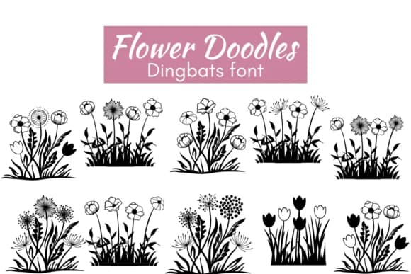 Flower Doodles by Nun Sukhwan — Dingbats Font
