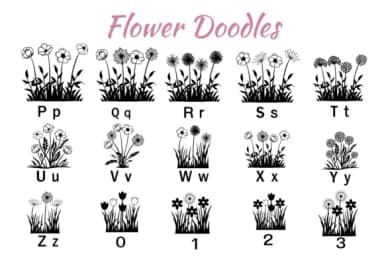 Flower Doodles by Nun Sukhwan — Dingbats Font — thumbnail 3