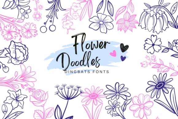 Flower Doodles Font by Suphitchaya — Dingbats Font