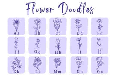 Flower Doodles Font by Suphitchaya — Dingbats Font — thumbnail 2