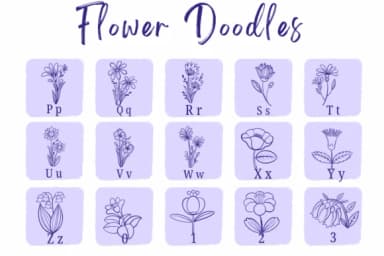Flower Doodles Font by Suphitchaya — Dingbats Font — thumbnail 3