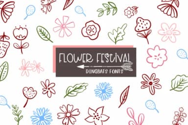 Flower Festival by Sirinart — Dingbats Font — thumbnail 1