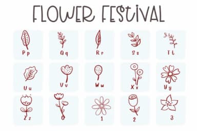 Flower Festival by Sirinart — Dingbats Font — thumbnail 2