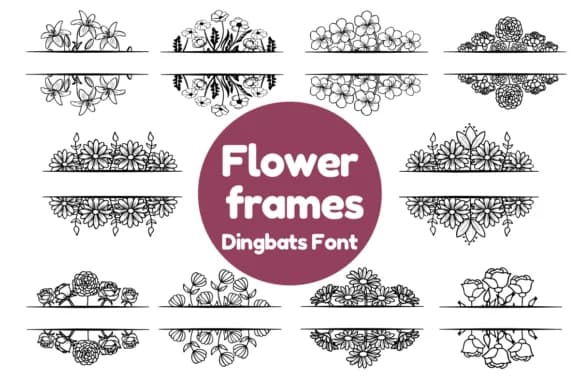 Flower Frames by Nun Sukhwan — Dingbats Font