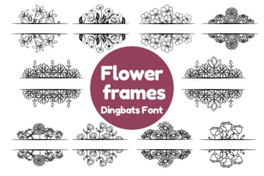 Flower Frames by Nun Sukhwan — Dingbats Font — thumbnail 1
