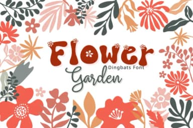 Flower Garden by Pui Art — Dingbats Font — thumbnail 1