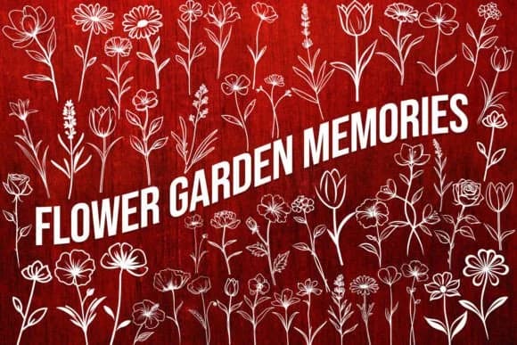 Flower Garden Memories by MOMAT THIRTYONE — Dingbats Font