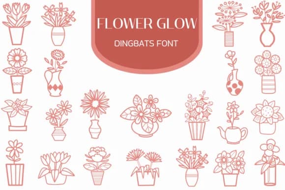Flower Glow by Heartcraft Atelier — Dingbats Font