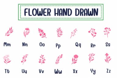 Flower Hand Drawn by PraewDesigns — Dingbats Font — thumbnail 3