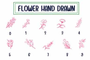 Flower Hand Drawn by PraewDesigns — Dingbats Font — thumbnail 4