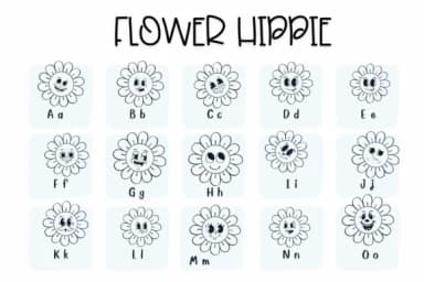 Flower Hippie by Sirinart — Dingbats Font — thumbnail 2