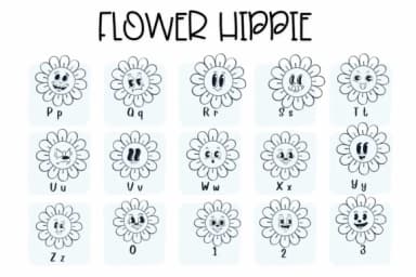 Flower Hippie by Sirinart — Dingbats Font — thumbnail 3