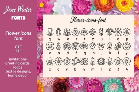 Flower Icons by Stella Sky — Dingbats Font