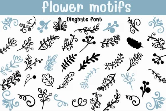 Flower Motifs by Sontaya — Dingbats Font