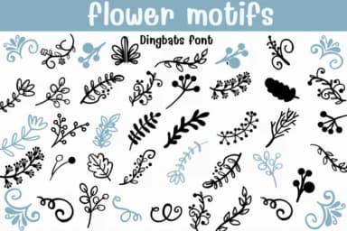 Flower Motifs by Sontaya — Dingbats Font — thumbnail 1