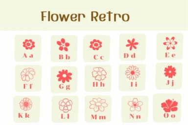 Flower Retro by Ketsarin — Dingbats Font — thumbnail 2