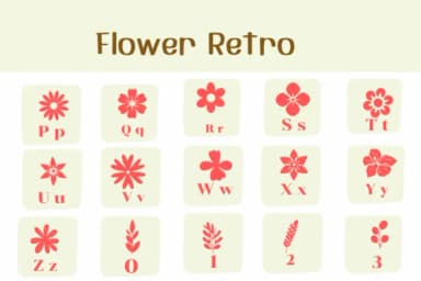Flower Retro by Ketsarin — Dingbats Font — thumbnail 3