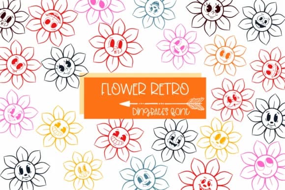 Flower Retro by Sirinart — Dingbats Font