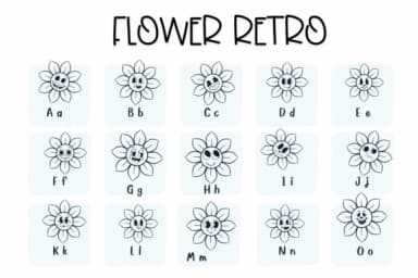Flower Retro by Sirinart — Dingbats Font — thumbnail 2