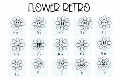 Flower Retro by Sirinart — Dingbats Font — thumbnail 3