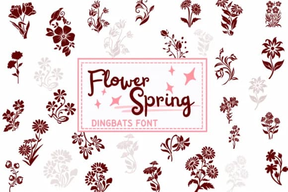 Flower Spring by PraewDesigns — Dingbats Font