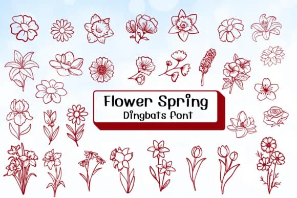Flower Spring by Ketsarin — Dingbats Font