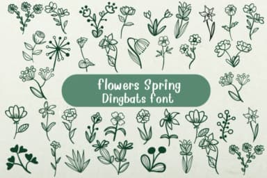 Flower Spring by Nongyao — Dingbats Font — thumbnail 1